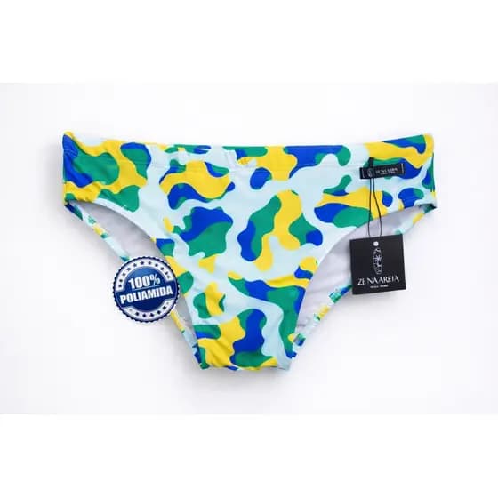 Sunga Brasil Camuflado Modelo Slip Moda Praia 2026