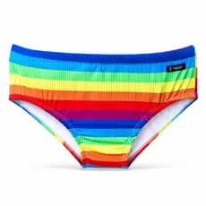 Sunga Rainbow Vibes Modelo Slip 🌈 Arco-Íris | Moda Verão 2026 | Calção de banho