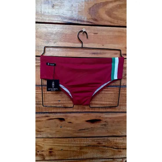 Sunga Slip Coleção Fanáticos Tricolor Vinho Verde e Branco | Poliamida com Forro | Moda Praia