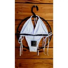 Biquíni Cortininha Feminino Branco Liso | Poliamida Premium | Forrado | Moda Praia Elegante