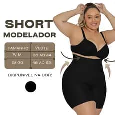 Short Cinta Modeladora Alta Compressão 4 Barbatanas Não Enrola Modela Cintura Plus Size
