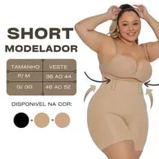 Cinta Short Modeladora Kit 3 Reforçada 4 Barbatanas Controle Abdominal Não Enrola Plus Size