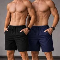 Kit 2 Shorts Tactel Mauricinho Bermuda Praia Casual Bolso Academia
