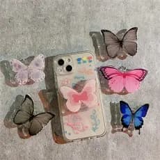 Acrílico Borboleta Telefone Suporte Soquete Titular Aperto Acessórios Do Móvel Aplicável Para