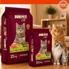 Ração Gato Adulto 10Kg Ou 25Kg Bom Peti Todas as Raças Salmão