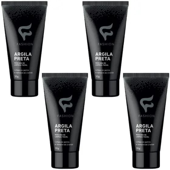 Argila Preta Máscara de Limpeza Facial e Removedora de Cravos 30g - Fashion Cosméticos