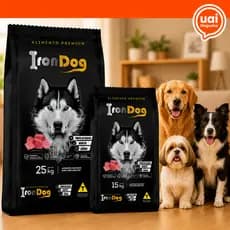 Ração Cachorro Adulto 15Kg Ou 25Kg Iron Dog Todas As Raças Premium Carne