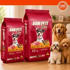 Ração Cachorro Adulto 10Kg Ou 15Kg Bom Peti Premium Raças Pequenas