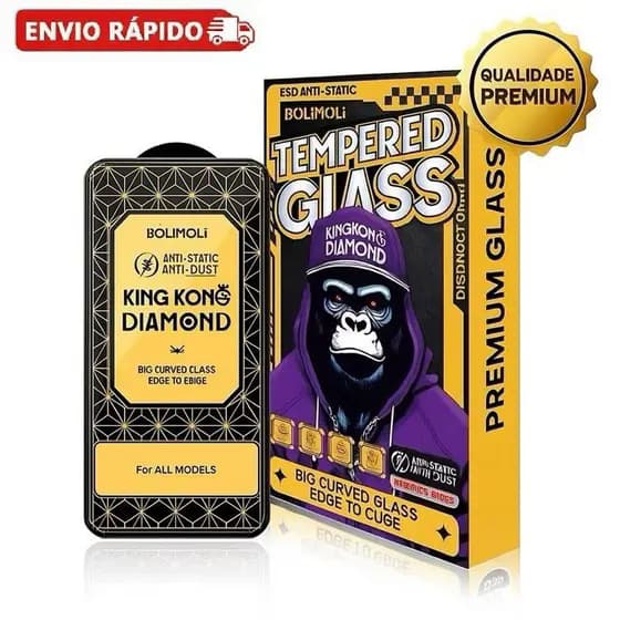 Película de Vidro Temperado 3D Premium King Kong Diamond para iPhone 15/16/17