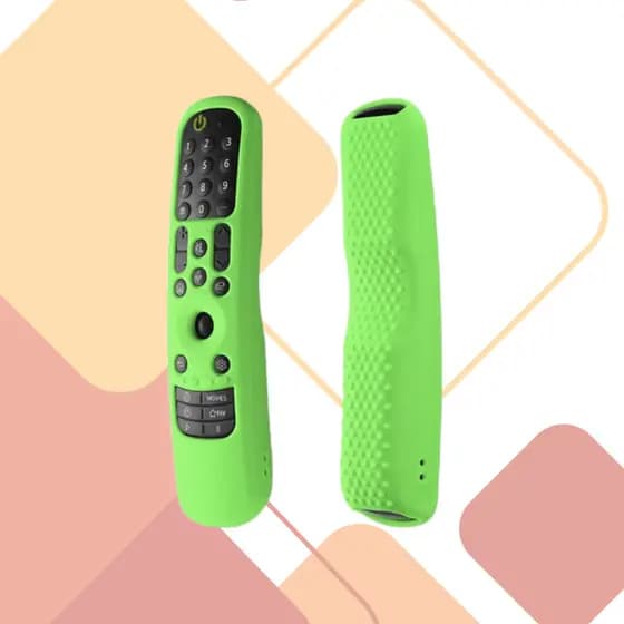 Capa para Controle LG Magic Remote em Silicone – Antiqueda e Antirrisco + Cordão Verde Vibrante