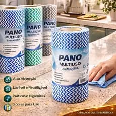 Rolo Pano Multiuso para Limpeza Reutilizavel Descartavel Microfibra Alta Absorcao Pia Lavabo Faxinas