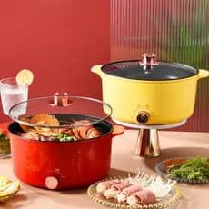Panela Elétrica Assadeira 110v/220v Multifuncional Assa Frita Cozinha Antiaderente 26cm 3.3L