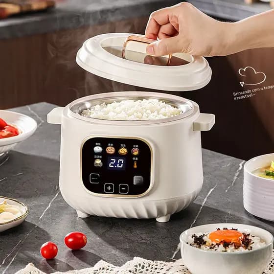 Panela Elétrica de Arroz 450W Multifuncional 6 em 1 Antiaderente 2.5Litros 110V 220V