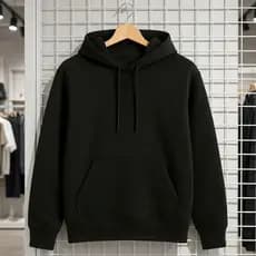 Blusa de Frio Moletom Canguru Feminino e Masculino Unissex Com Capuz Algodão Liso Sem Estampa
