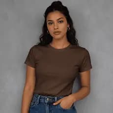 Blusa Feminina Estilosa Baby Look T-Shirt Básica Lisa 100% Algodão Camiseta Manga Curta