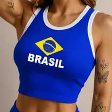 Cropped Regata Brasil Feminino Confortável Moda 2026