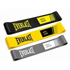 kit 3 Mini Band Everlast Faixa Elástica Treino Glúteos Pernas Academia Pilates Musculação Fitness Fisio Resistência