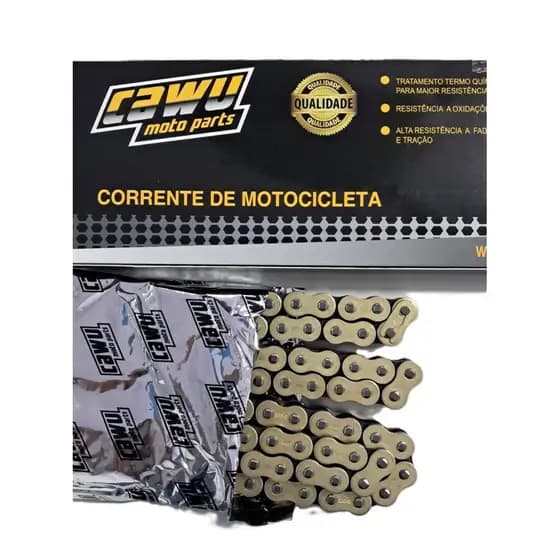Corrente Dourada Transmissão C/ Retentor 520H x 118L FAZER250 XRE300 CB300 XJ6 (CWCT030)