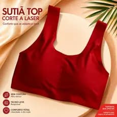 Sutiã Top Sem Costura Ice Silk Corte a Laser Com Bojo Removível  Não Marca