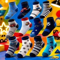 Pares De Meias Infantis 0/10 Anos Cano Alto Estampadas Menino Algodão Conforto