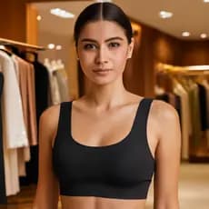 Top Sutiã Ice Silk Sem Costura Bojo Removível Poliamida Fresco Regata Alças Largas Feminino