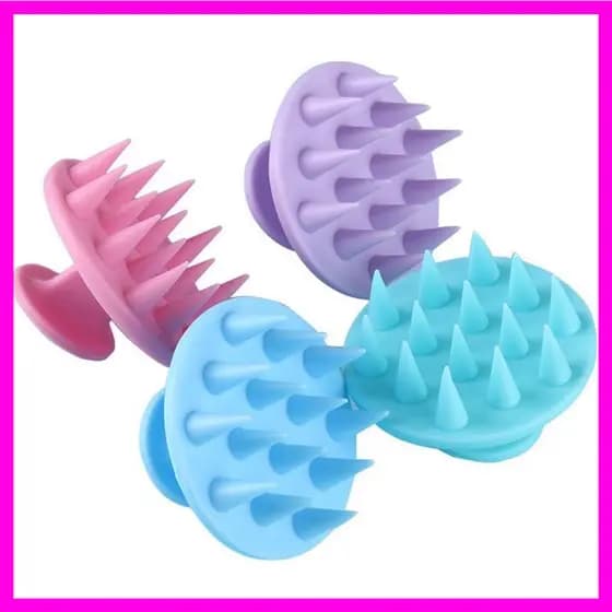Escova Massageadora de Banho Silicone Couro Cabeludo