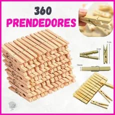 Kit 60 a 360 Grampos de Roupa Prendedores De Madeira para Roupas Pregadores Resistente Para Varal