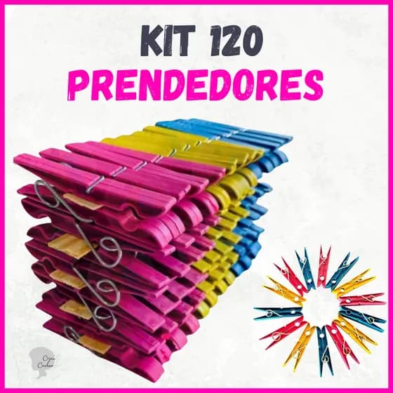 Kit 12 a 120 unidades Prendedor Pregador de Roupas Plástico Reforçado – Cores Sortidas – Varal