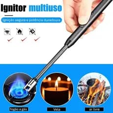 Acendedor De Fogão Isqueiro Eletrico Fogão Churrasqueira Vela Original Recarregavel USB