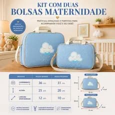Bolsa Bebê mala kit 2 peças Bolsa e Frasqueira Para Saída Maternidade Menino Menina