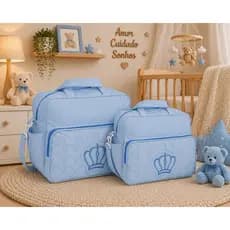 Kit Bolsa Saída Maternidade Grande Bebê Bordado menina e Menino Melhor Preço
