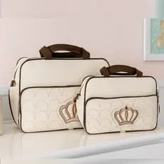 Kit Bolsa Grande Saída Maternidade Mala Espaçosa Para Passeio Bebê Recém Nascido