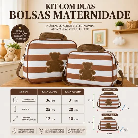 Kit Bolsa Bebe Saída Maternidade Bolsa grande de fraldas na Promoção