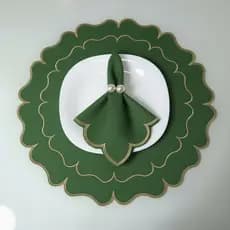 Jogo Americano Florata Sousplat + Guardanapo Detalhes em Bordado Mesa Posta Elegante