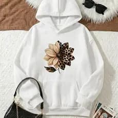 Moletom Canguru Unissex Feminino Estampa Flor Onça Estilosa Premium Inverno Confortável Elegante
