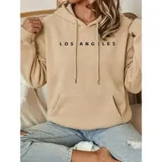 Moletom Canguru Unissex Feminino Estampa Los Angeles Estilosa Premium Inverno Confortável Elegante