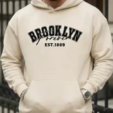 Moletom Canguru Unissex Masculino Brooklyn Forever Estiloso Premium Inverno Confortável Elegante