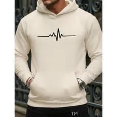 Moletom Canguru Unissex Masculino Batimentos Estiloso Premium Inverno Confortável Elegante