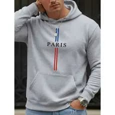Moletom Canguru Unissex Masculino Paris Listras Estiloso Premium Inverno Confortável Elegante