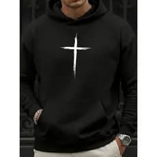 Moletom Canguru Unissex Masculino Religoso Cruz Estiloso Premium Inverno Confortável Elegante