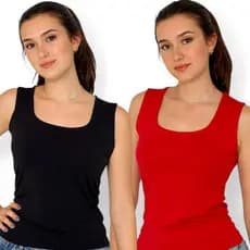 Kit 2 regata blusa Blusinha Decote Quadrado Feminina Moda Suplex