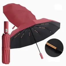 Guarda Chuva Automático 12 Varetas Reforçado Anti Vento UV UPF50+ Dobrável Resistente Grande