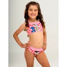 Biquíni Infantil Menina Praia/Piscina Temático Personagem Com Babado