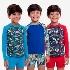 Conjunto UV Infantil Masculino Proteção Térmico 50+ 2 4 6 8 anos