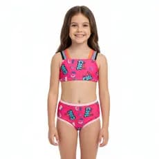 Biquíni Infantil Menina Praia/Piscina Estampado Calcinha Cintura Alta Conjunto Uv 4 6 8 anos