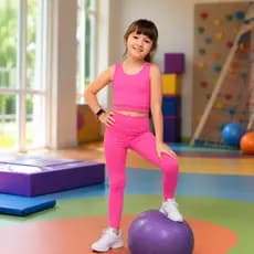 Conjunto Fitness Infantil Juvenil Feminino Top + Legging
