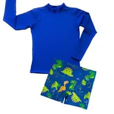 Conjunto Camisa UV + Sunga Infantil Juvenil Proteção Térmica Praia/Piscina/Natação 2 4 6 8 10 12 14