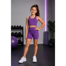 Conjunto Fitness Infantil Juvenil Feminino Top + Short
