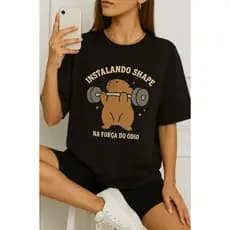 Camiseta Algodão Premium Estampado - Instalando shape Capivara