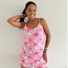 Camisola Temática de Alcinha Estampada Feminino Personagens